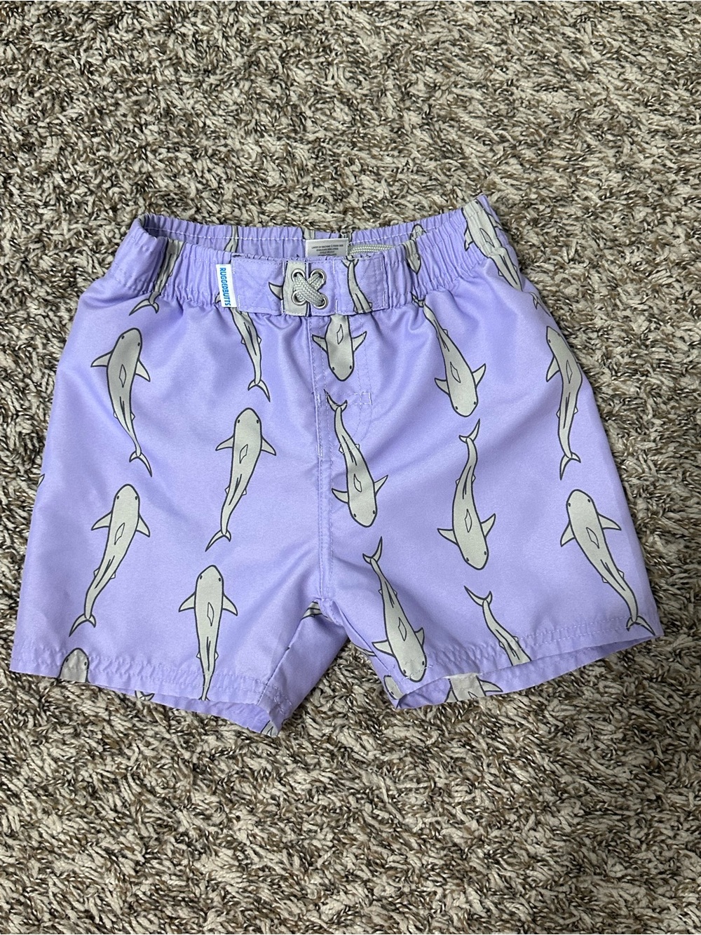 RuggedButts boys Shark Print Swim Trunks